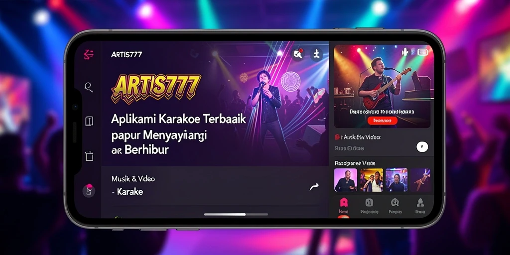 Tampilan antarmuka pengguna ARTIS777 yang memudahkan akses ke fitur Karaoke.