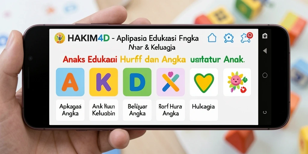 Tampilan interaktif dan fungsi belajar huruf dan angka di HAKIM4D.