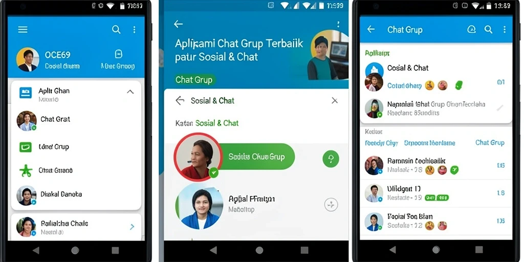 Antarmuka OCE69 yang ramah pengguna dengan fungsi Chat Grup yang intuitif.