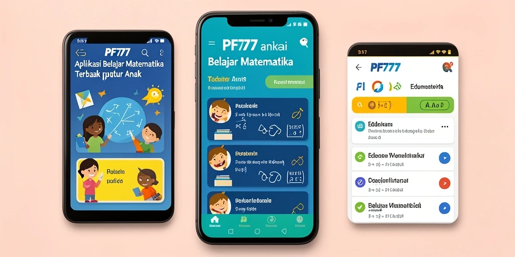 Screenshot antarmuka aplikasi Belajar Matematika PF777 yang menarik dan interaktif.