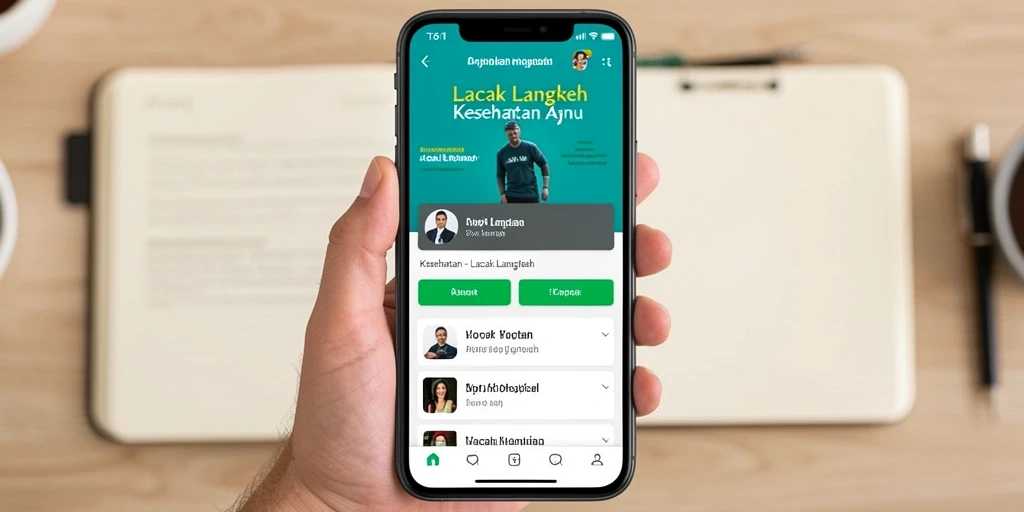 Tampilan antarmuka aplikasi Lacak Langkah T6 yang menarik.