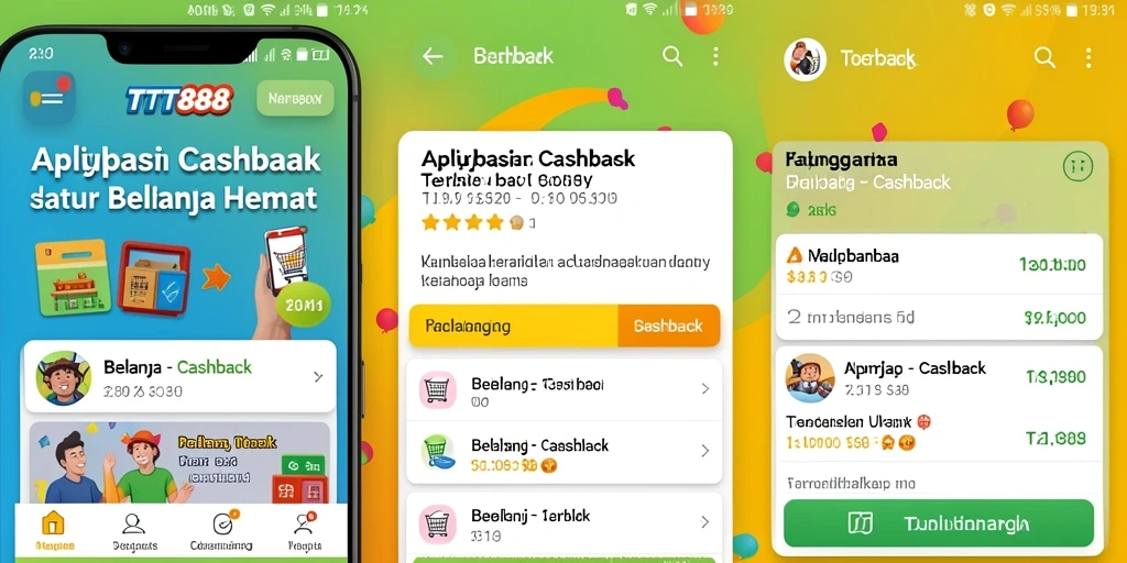 Antarmuka TTT888 menampilkan berbagai penawaran cashback yang menarik.